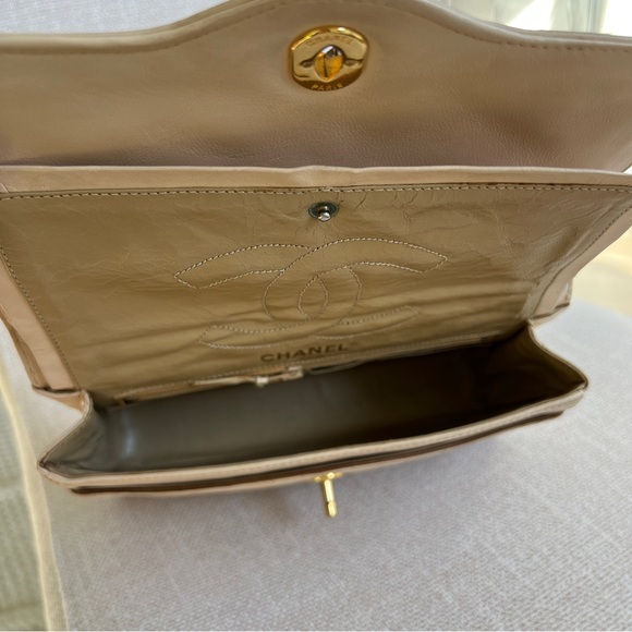 RARE Vintage CHANEL Classic Flap Bag Quilted Lambskin / CHANEL Double Flap Baf - Picture 10 of 11